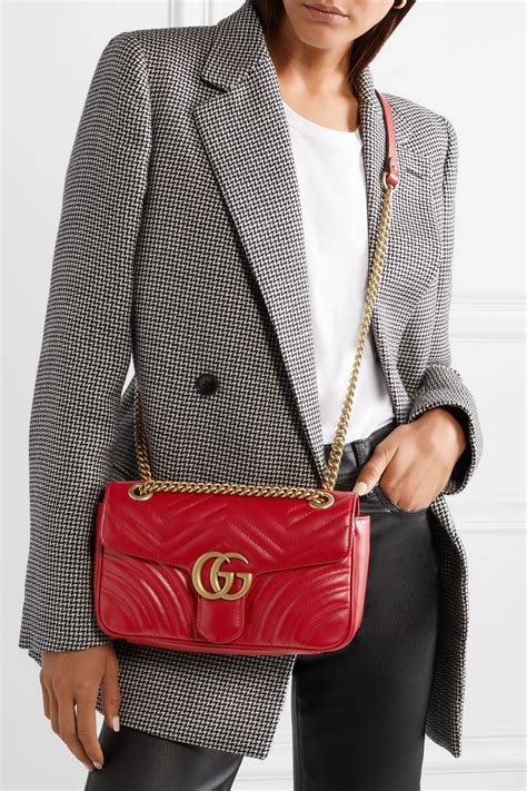 gucci bag black red|red Gucci marmont bag.